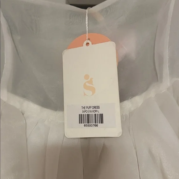 Selkie puff sleeve dress Ivory - Picture 2 of 2